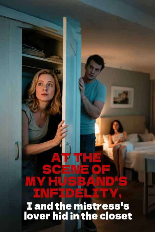 At the scene of my husband's infidelity, I and the mistress's lover hid in the closet